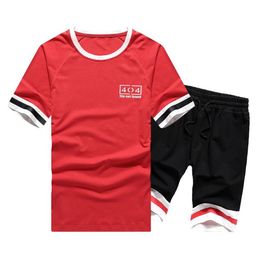 Tracksuits Men New 2020 Summer Casual Printed 2 Pc Sets Men Short Sleeve T Shirt Tops Shorts Suit Brand Sportwear Men's Cloth272f