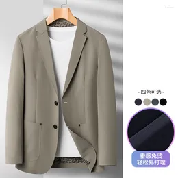 Men's Suits 2023 Fashion Press Glue Seamless Slim-fit Korean Version Gentleman Casual Wedding Italian Style Hosting Man Blazer