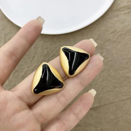 Stud Earrings Lifefontier Vintage Glossy Black Triangle Shape For Women Mediaeval Geometric Party Earring Statement Jewellery 2023