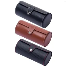 Jewellery Pouches Wristwatch Watch PU Roll Holder Round Shape For Rings Earrings Easy Carry