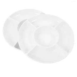Dinnerware Sets 2 Pcs Fruit Plate Divider Separating Appetiser Plates Ceramic Dish Storage Dessert Melamine Serving Platters Dishes