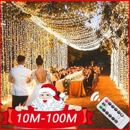 Christmas Decorations 5M-100M Garland LED String Light Christmas Fairy Lights Outdoor for Tree Garden Street Wedding Party Patio Year Decoration 231027