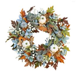 Decorative Flowers Christmas Decoration 2023 Autumn Wreath Wall Frost Leaves Door Home Fast