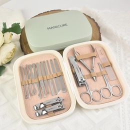 Nail Art Kits High-end Stainless Steel Hawkbill Pliers Manicure And Pedicure Set Scissors Clipper 18pcs/set Makeup Tools