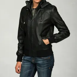 Women's Jackets Jacket Genuine Sheepskin Slim Fitting Leather Hooded European And American Fashion Trend