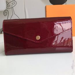 Top Lady Long Wallet Letter Print Design Patent Leather Fashion Women's Wallets High Quality Coin Purse180r