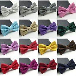Groom Ties Fashion Bowtie Bow Tie Solid Colors Plain Silk Polyester Party Wedding Bow Ties