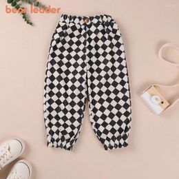 Trousers Bear Leader Kids Casual Pant Plaid Pants Autumn Toddler Baby Girl Leggings Girls Elastic Waist Boys