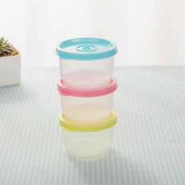 Mini Crisper Storage Box PP Small Plastic Case Yoghourt Cup Sealed Box Can Be Refrigerated Microwave 160ml 1221924