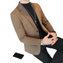 Men's Suits 2023 High-quality Fashion Youth Single Breasted Felt Solid Color Suit Jacket Korean Version Slim West