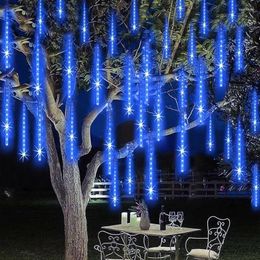 Strings Thrisdar LED Meteor Shower Rain Light Christmas Falling Waterproof Drop Icicle Fairy String For Holiday Decor