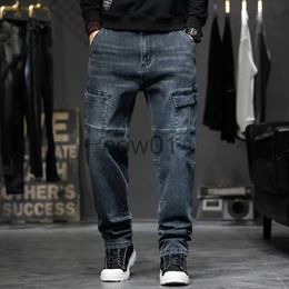 Men's Pants Loose Big Size Men's Jeans Mens Hiphop Baggy Denim Pants Leisure Men Clothing Fatify Cargo Trousers Plus Size 42 Mens Bottoms J231028