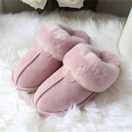 Sandals Top Quality 2023 Natural Sheepskin Fur Slippers Female Winter Slipper Warm Indoor Soft Wool Lady Home 231027