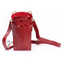 Hair Salon Hair Scissors Fanny Pack Hair Stylist Personality Creative PVC Waist Shoulder Belt Scissors Barber Tools Bag 231027