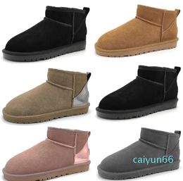 Women Mini Snow Boot Boots Winter Classic Suede Keep Warm Plush Chestnut Grey Men Woman Booties Slippers Shoes