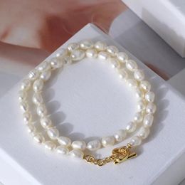 Chains European And American Trend Jewellery Wholesale Freshwater Pearl Love Socket Necklace Collarbone Chain Women