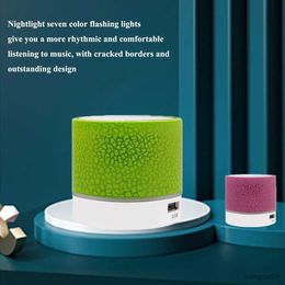 Mini Speakers New Mini Portable Car Audio Dazzling Crack LED Wireless Bluetooth Speaker Card