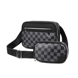 The latest sale Men's designer postman bag Plaid shoulder bag camera bag 2-piece set factory outlet