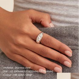 Simple Fashion Stainless Steel Rings Classic Gold Colour Couple Ring For Women And Men Wedding Jewellery Drop Delivery Dhgarden Ototv