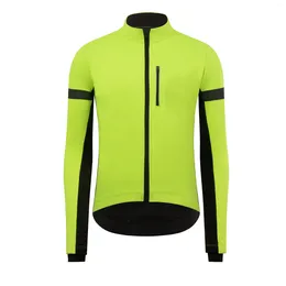 Racing Jackets RISESBIK Men's Winter Cycling Jacket Thermal Fleece Biking Clothing Windproof Waterproof Softshell Zipper Pockets
