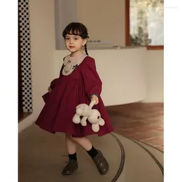 Girl Dresses Girls Princess Dress 2023 Baby Autumn Winter Birthday Wedding Fancy Christmas Long Sleeve Floral Beautiful