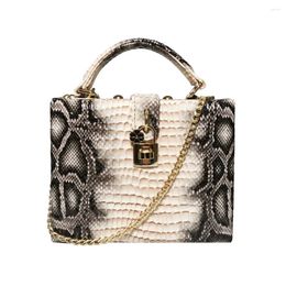 Evening Bags Woman Shoulder Bag Handbag Y2k White Python Dermatoglyph Clutche PU Print Leather Party Wedding Purses Retro Style