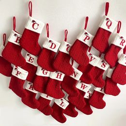 Christmas Decorations 1/26Pcs Christmas Socks Knitting Snowflake Letter Stocking Christmas Decoration For Home Xmas Tree Ornament Gift Navidad Natal 231027