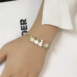 Link Bracelets Girlfriends Design Flowers Friendship Cute Pastoral Bangles For Women