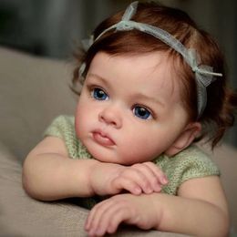 Dolls OtardDolls Beb Reborn 21 Inch Tutti Painted Lifelike Baby Doll With Brown Hair Muecas 231027