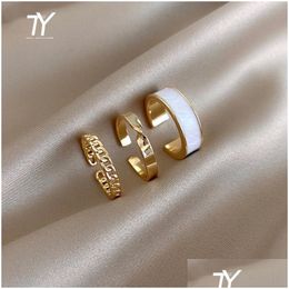 Gothic Style Three Piece Opening Rings For Woman Fashion Korean Jewelry European And American Wedding Party Y Ring Drop Deliv Dhgarden Otemr