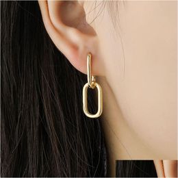 925 Sterling Sier Geometric Oval Hoop Earrings For Women Simple Metal Style Detachable Earring S-E1412 Drop Delivery Dhgarden Otjqa