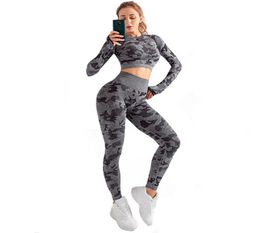 Woman yoga clothes 3pcs Camouflage Camo Yoga Set Sports Wear For Women Gym Fitness Clothing outdoors clothes6869873