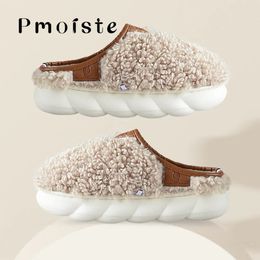 Sandals Furry Home Slippers for Women Warm Woman's Winter Soft Indoor Platform Shoes With Fur Female House Pmoiste 231027