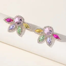 Dangle Earrings Trend Metal Glass Rhinestone Geometry Study Bridal Engagement Shiny Statement Women's Elegant Jewellery