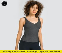 Sports Top Yoga Outfits New Sexy Vneck Beauty Back Vest Women With Chest Pad Stretch Slim Long Yoga Wear7704991