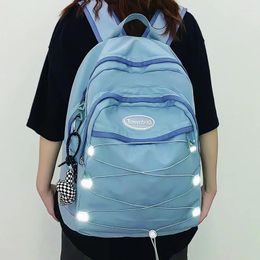 School Bags 2023 Backpacks For Women Large Nylon Bookbag Cute Girls Preppy Style Packbag Blue Student High Quality Travel Mochila