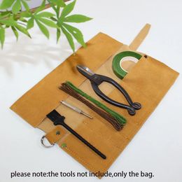 Hair Salon Bonsai Storage Package Roll Bag Garden Repair Tool Pliers Scissors Genuine Leather Tool Set Case Storage Bags 231027