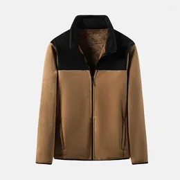 Men's Jackets Fashion Versatile Standing Collar Outdoor Sports Fleece Jacket With Thickened And Warm Coat In Autumn Winter