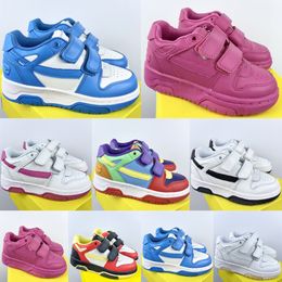 Kids Sneakers Low Designer Out ofs Office Toddler Shoes Boys Girls Tops Trainers Children Youth Shoe Black White Blue Red Pink ow Vintage Sneaker size f1Q4#