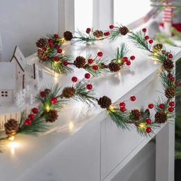 Strings LED Warm White Christmas Decoration Light Pography Prop Pinecone Red Berry Lamp String With Remote Control