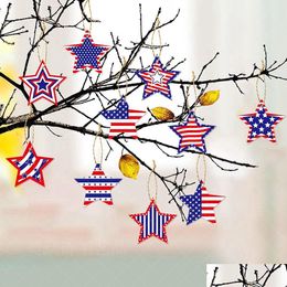 Banner Flags 12 Pcs Independence Day Hanging Star 4Th Of Jy Decorations Ornament For Memorial Party Festival Indoor Outdoor Drop Del Dhlna