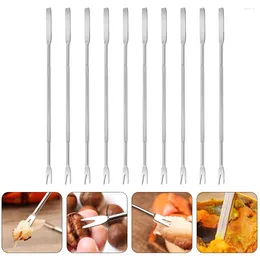 Dinnerware Sets 1 Set 10pcs Stainless Steel Seafood Forks Multipurpose Crackers Nut For Lobster Crawfish Prawns Shrimp