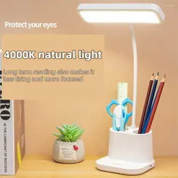 Table Lamps LED Lamp With Pen Holder Eye Protection Light 360 Degrees Adjustable Touch Control Reading Student Desk