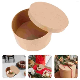 Take Out Containers Round Cake Box Bakery Boxes Sweet Paper Container Candy Portable Biscuit Kraft Multi-function Case Cookie