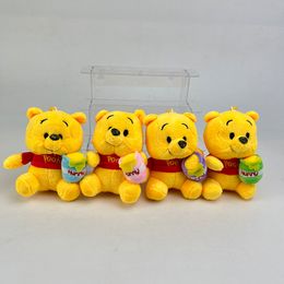 Wholesale cute honey pot bear pendant plush toy keychain holiday gift claw machine prizes