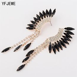 New Fashion Peacock Tassel Rhinestone Earring 3 Colour Long Drop Earrings Jewellery Wedding Party Accessories Female E045278U