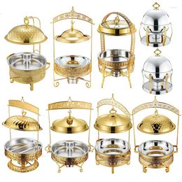 Dinnerware Sets Restaurant Supplies Chafing Dishes Buffet Set Luxury Stainless Steel Warmer Custom Gold Chaffing With Hanging Lids