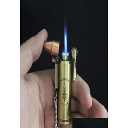 Lighters Torch Turbo Lighter Metal Butane Cigar Retro Gas Cigarette 1300 C Windproof Smoking Accessories9477648 Drop Delivery Home Gar Otwv0