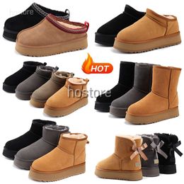 Australien Ultra Mini Boot Ugglie Hausschuhe Stiefel für Frauen Tasman Hausschuhe Tazz Slipper Plateau Booties Khaki Rosa Schwarz Grau Winter Sonw Pelzschuhe Damen Outdoor