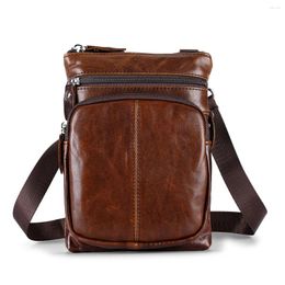 Briefcases Men's Bag Genuine Leather Shoulder Business Casual Crossbody Retro Commuter Briefcase Travel Handbag